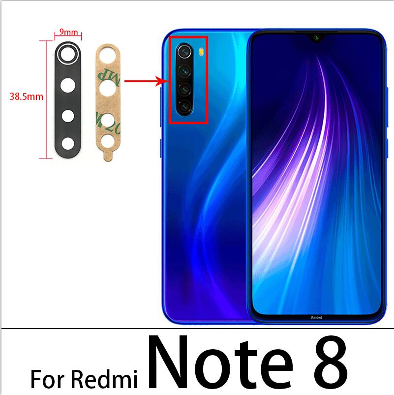 10Pcs/lot Redmi Note 10 Rear Back Camera Glass Len With Glue Sticker For Xiaomi Redmi Note 5 6 7 8 8T 9S 9 10 Pro Max Glass Lens: Redmi Note 8