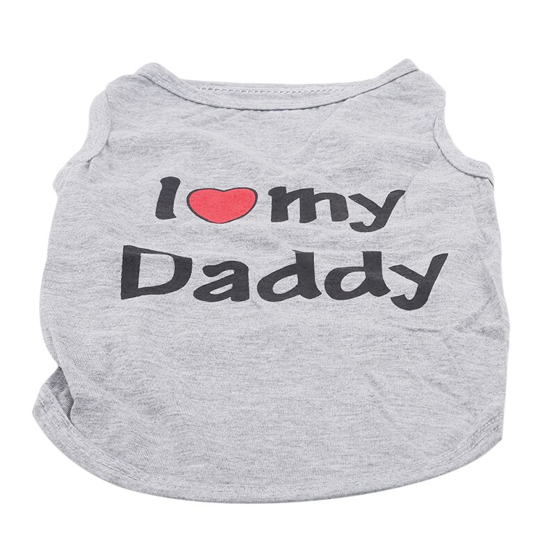 Mignon chien chat chemise vêtements pour animaux de compagnie printemps été gilet respirant pour chats petits chiens carlin chaton tenue: dad L