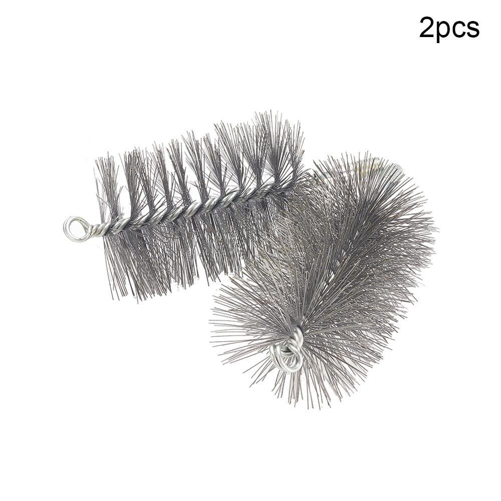 2pcs/5pcs 12mm Thread Wire Brush Metal Handle 18~80mm Brush Working Diameter Steel Wire Pipe Tube Cleaning Chimney Brush Kit: 80mm x2pcs