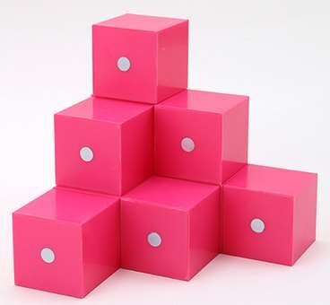 Sussidi didattici della matematica Della Scuola Primaria Matematica Magnetico 5 cubo cubo cubo Geometria Tre vista Insegnamento: NO1