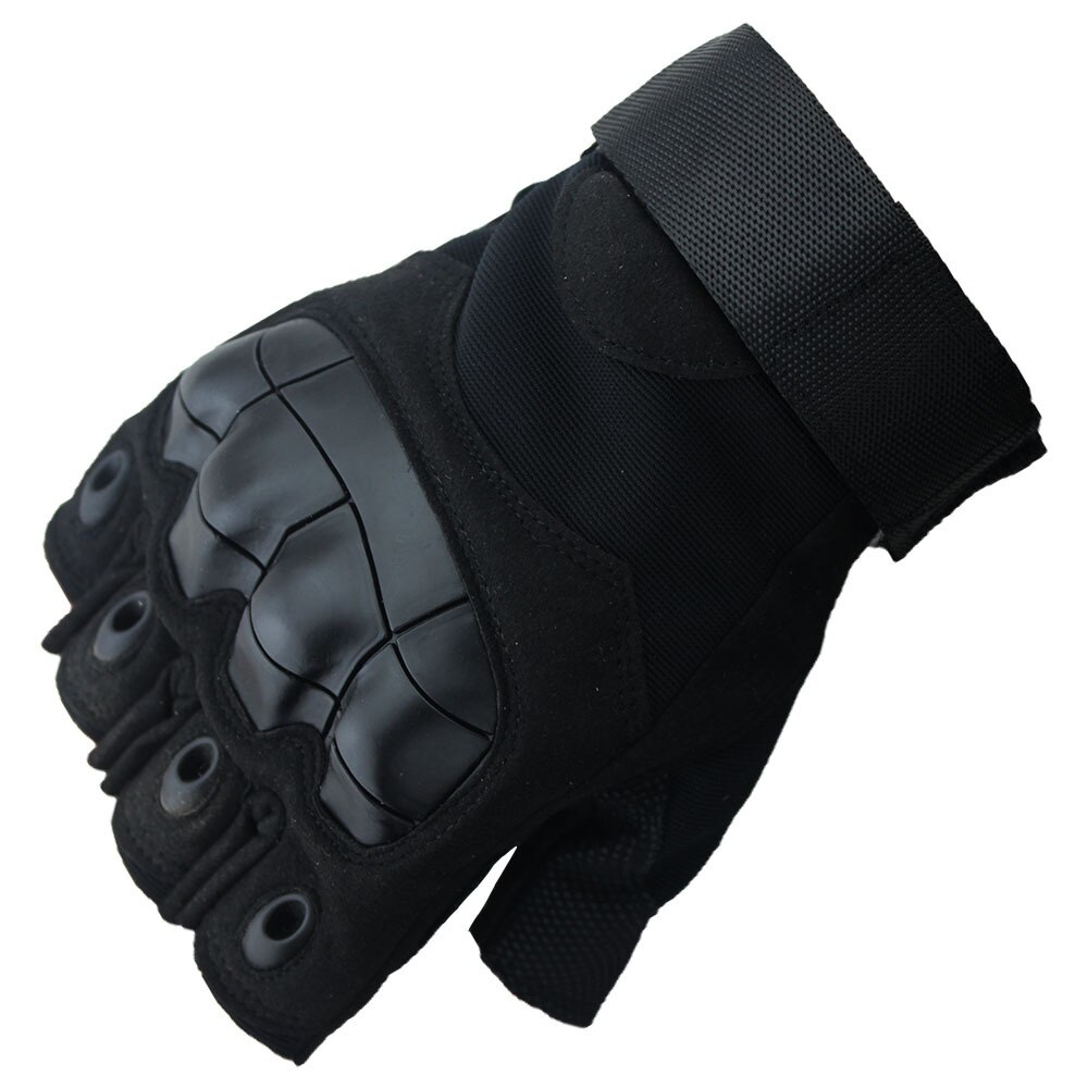 Outdoor Sport Apparatuur Motorrijden Levert Microfiber Soft Case Bescherming Fiets Half Vinger Handschoenen: Black / L