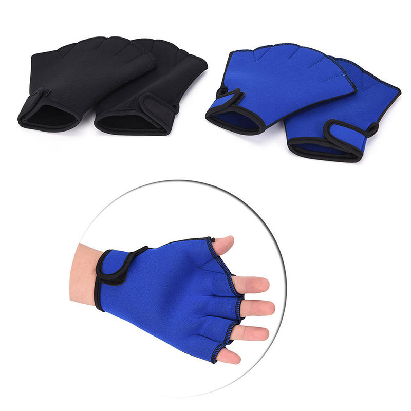 1 paar Schwimmen Handschuhe Aquatische Fitness Wasser Widerstand Trainings Paddle Halbhand Mitten Hand Werkzeug Multi-größen Aerobic Klassen
