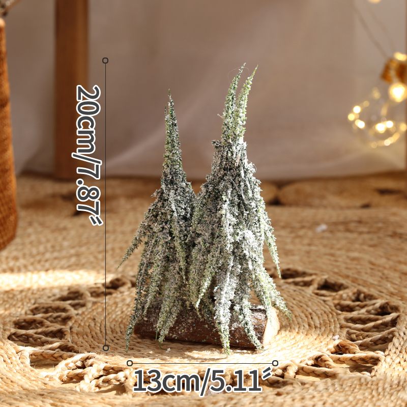 Korean Ins White Flocking Mini Christmas Tree Simulation Tree Layout Scene Props Desktop Ornament Christmas Decoration: C1