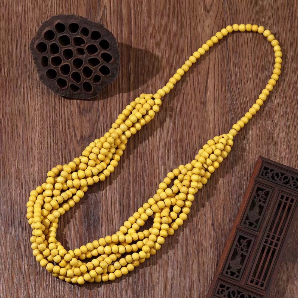 Collar y colgante de madera multicapa hechos a mano, joyería africana, Collar largo con cuentas, Maxi collar étnico