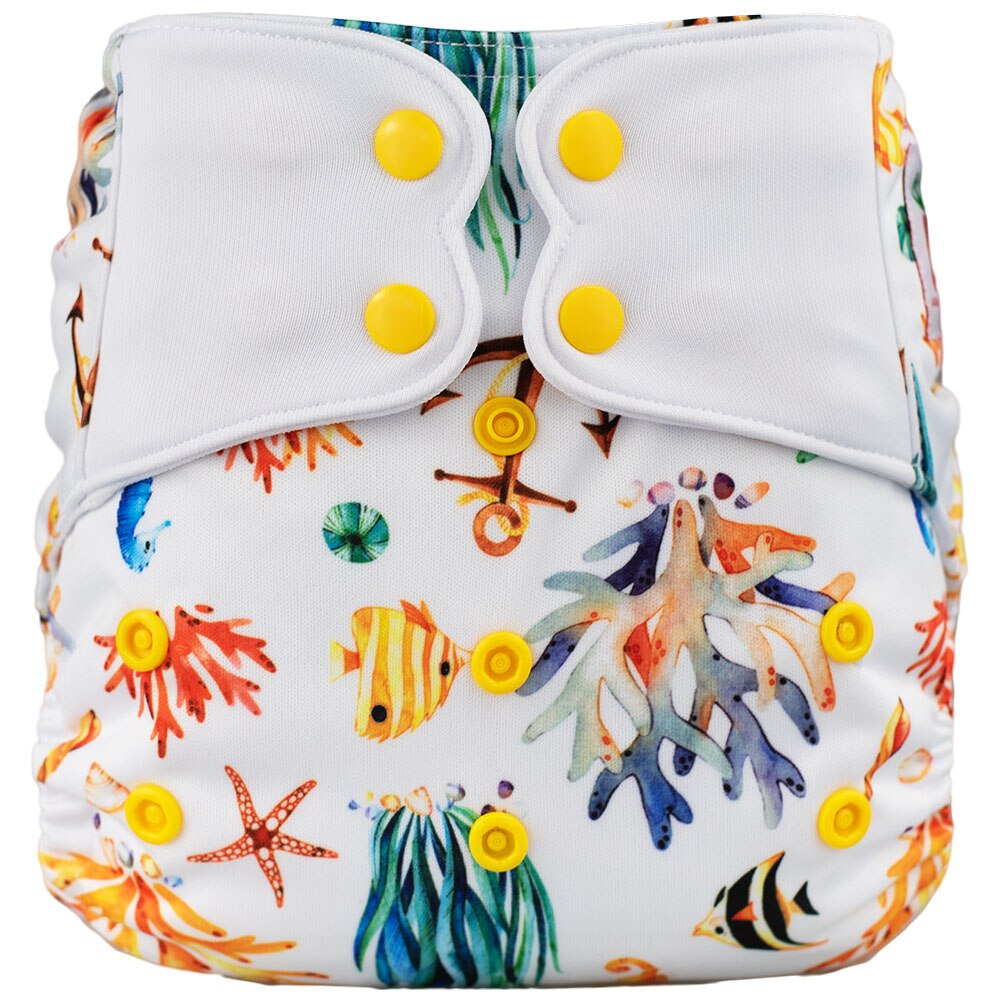 Alles In Een Elfdiaper Aio Luier Met Opgenaaide &amp; Genaaid In Inserts: H80