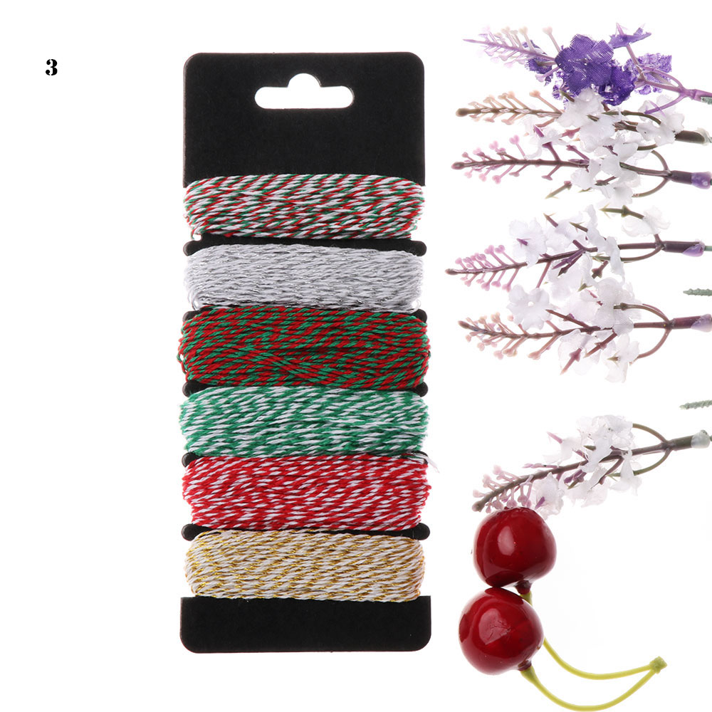 Corde de ficelle en coton Double couleur mixte 4 plis, pour emballage , bricolage, Scrapbooking, décoration de fête d'anniversaire et de mariage,: 3