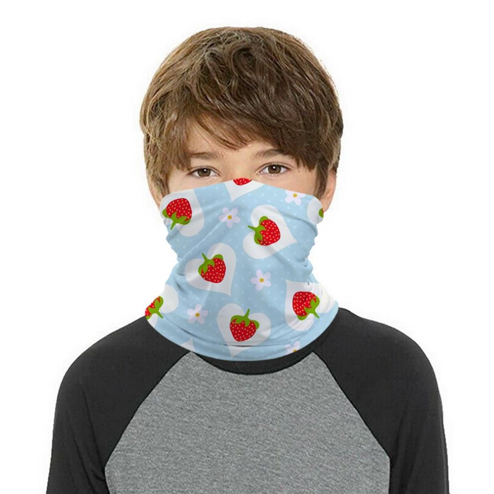 Aardbei kinderhoofd/gezicht/masker nek bandana sjaal dual-use magische buis hoofddoek wielersport hoofddeksel tulband bivakmuts: F