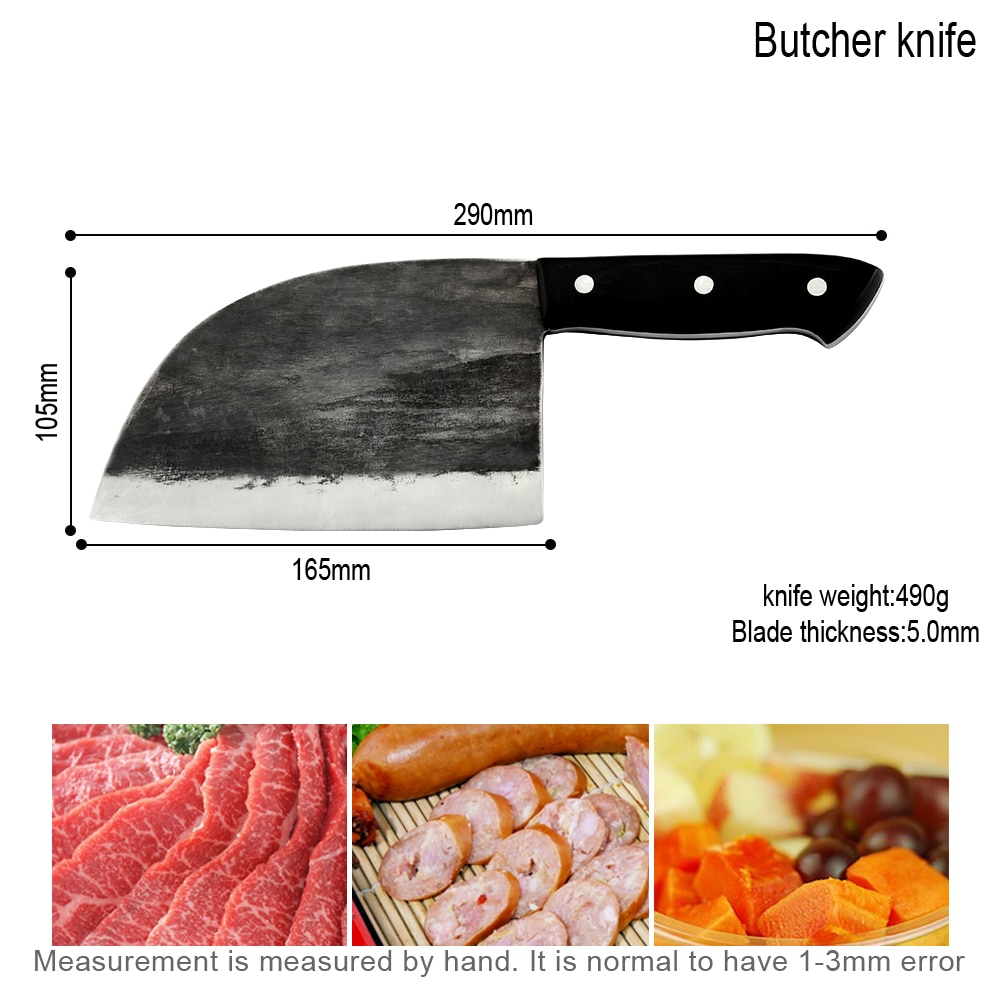 Damask fuld tang håndlavet smedet køkken kokkekniv højkulstofbeklædt stål køkkenknive kløver filetering udskæring bred kniv