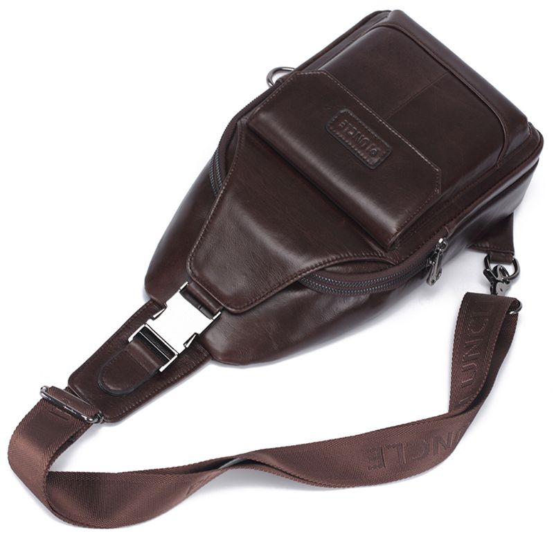 Mannen Anti-diefstal Crossbody Tas Usb Pu Opladen Schoudertas Camping Borst Heuptas   Color  Black Size  S