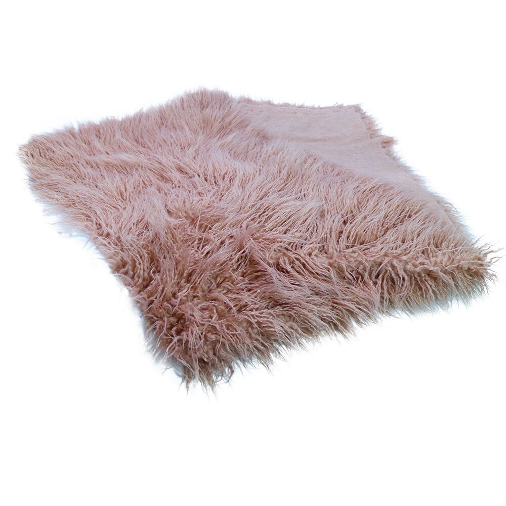 150X100Cm Ë Lange Stapel Faux Fur Deken Baby Foto Achtergrond Mand Filler Voor Pasgeboren Baby Fotografie Accessoires: Pale Pink