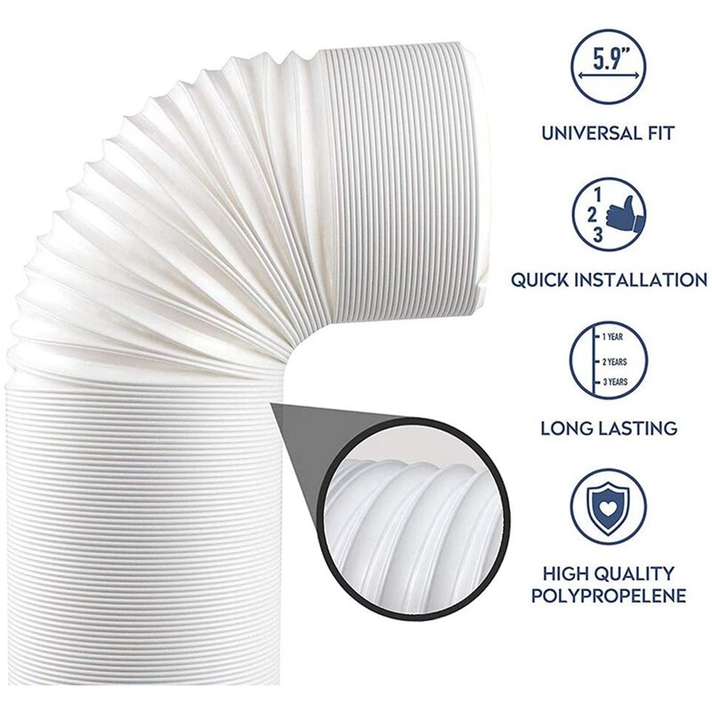 Air Conditioner Accessories 2Pcs Window Slide Kit Plate 5.9 inch Window Adapter Tube Connector 5.90 inch Exhaust Hose