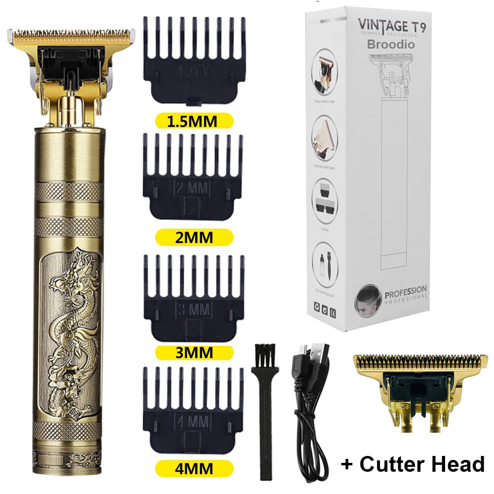 T9 USB Electric Hair Cutting Machine Rechargeable Cut Hair Clipper Man Shaver Trimmer For Men Barber Beard Trimmers: Dragon Cutter Head
