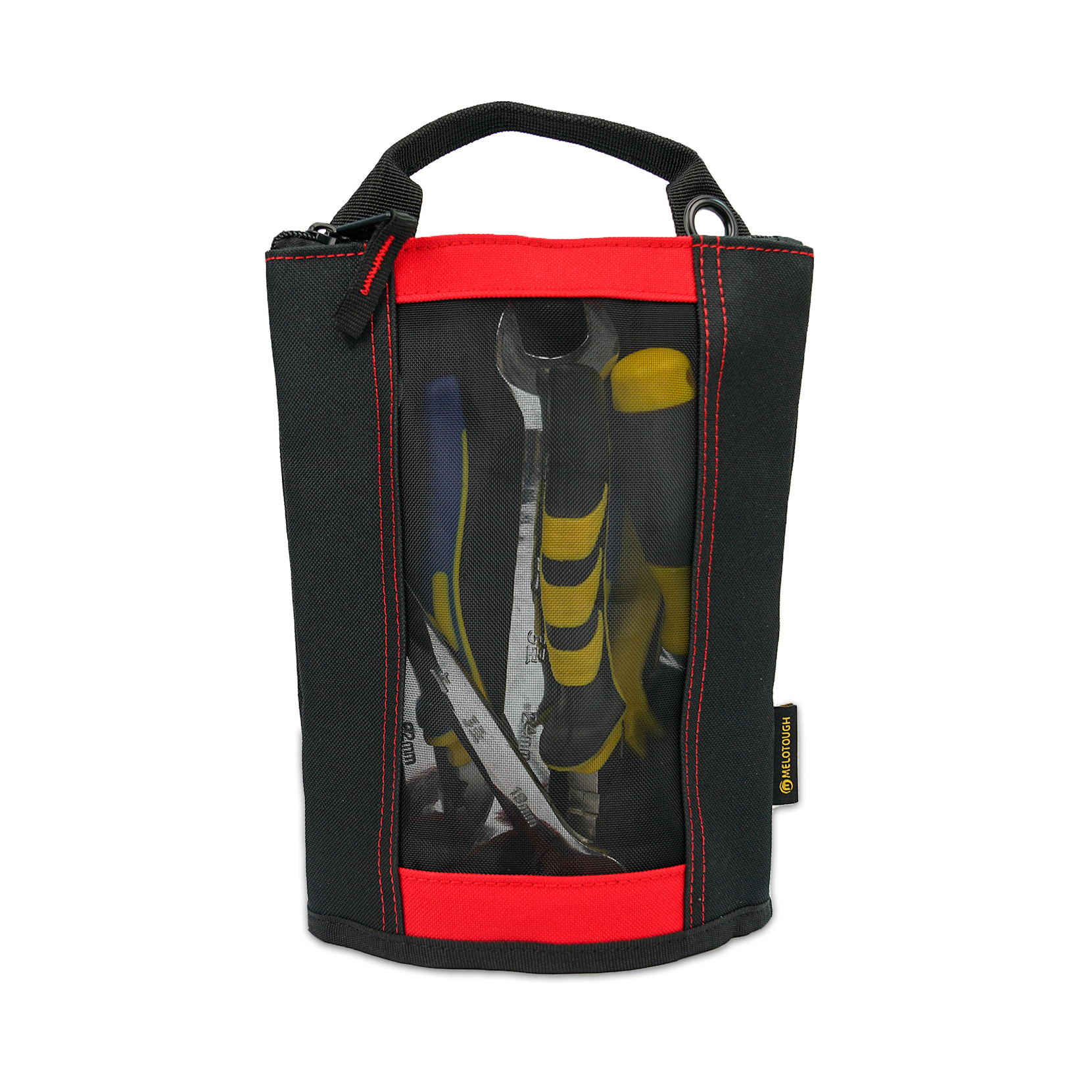 Melotough Canvas Rits Tool Pouch Zipper Bag-Sluiting Zak Met Mesh Venster En Opknoping Grommets 2 Pack