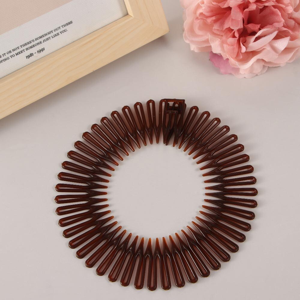Peines de pelo perezosos de plátano, banda elástica para el pelo, peine elástico, diadema de dientes, 1 ud.: D