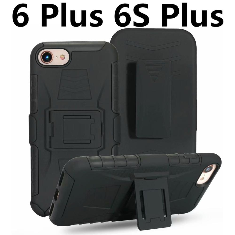 Für iphone 11pro XS Max Luxus Rüstung Stoßfest Holster Silikon Harte Fall Für iphone 8 7 6s Plus 5s handy Shell Abdeckung Taschen: 6 Plus 6S Plus