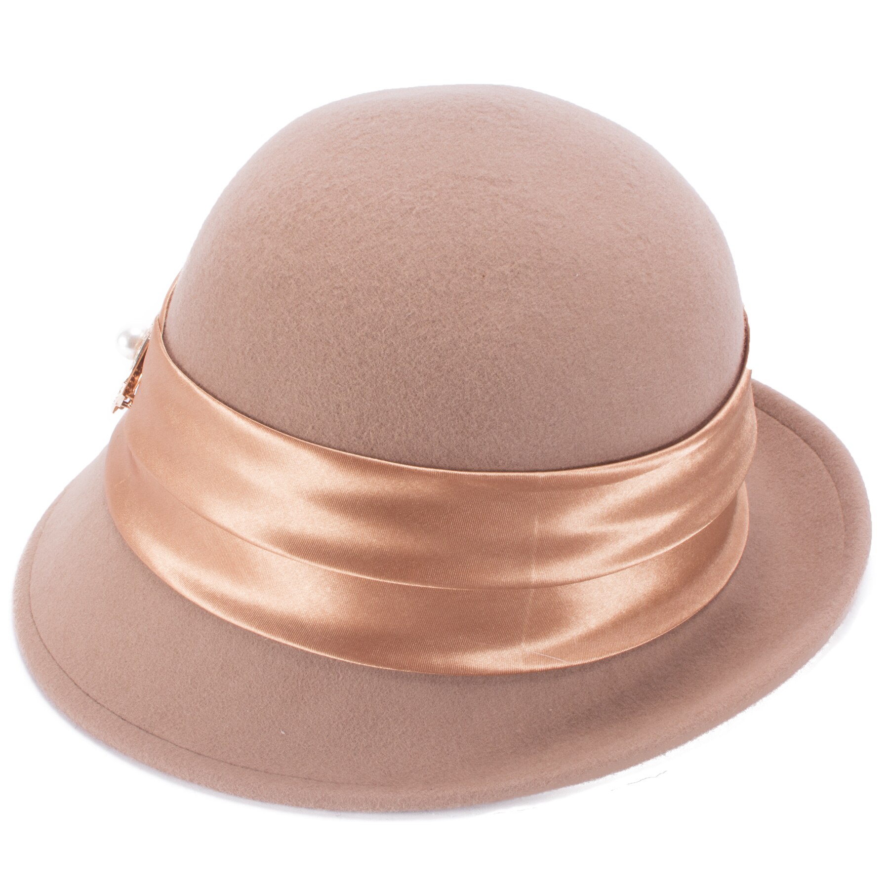 Lawliet Up Turn Womens Downton Abbey Style Cloche Bucket Wool Felt Winter Hat T406