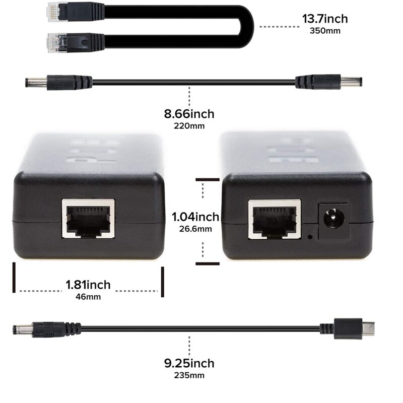 Poe 4a splitter 5v für jetson nano, raspberry pi  pi 4 und mehr – aktives poe+ auf hohlstecker oder gigabit-poe-splitter