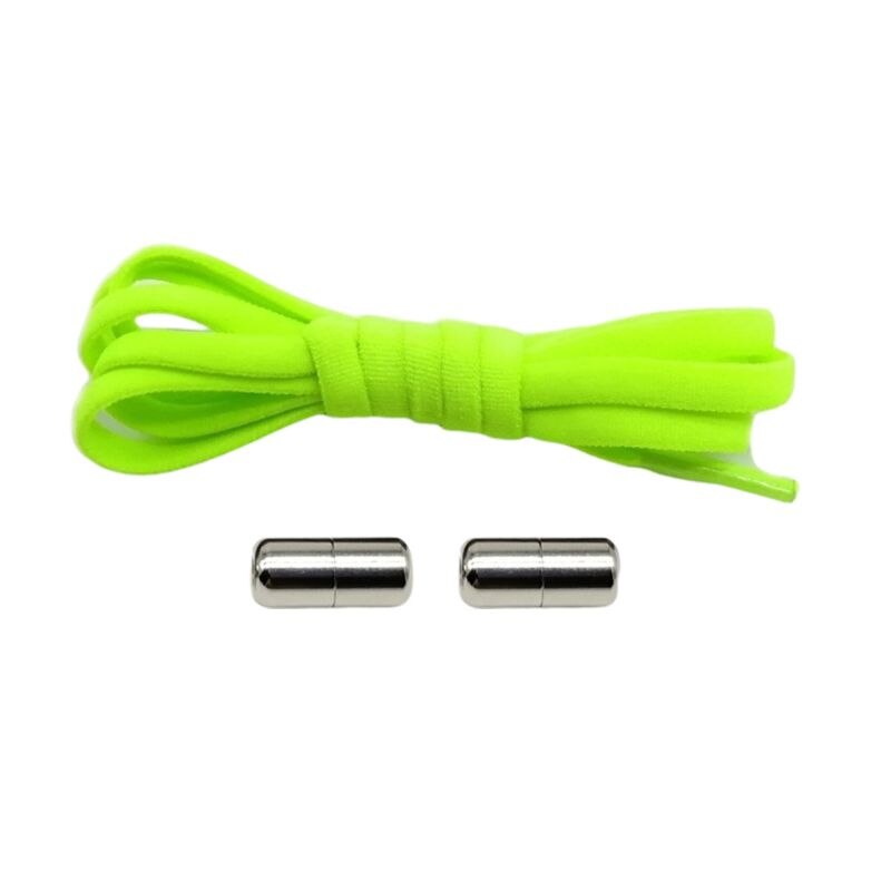 adulte enfants lacets de chaussures élastiques réglable bricolage pas de cordes à cravate avec des boucles en métal