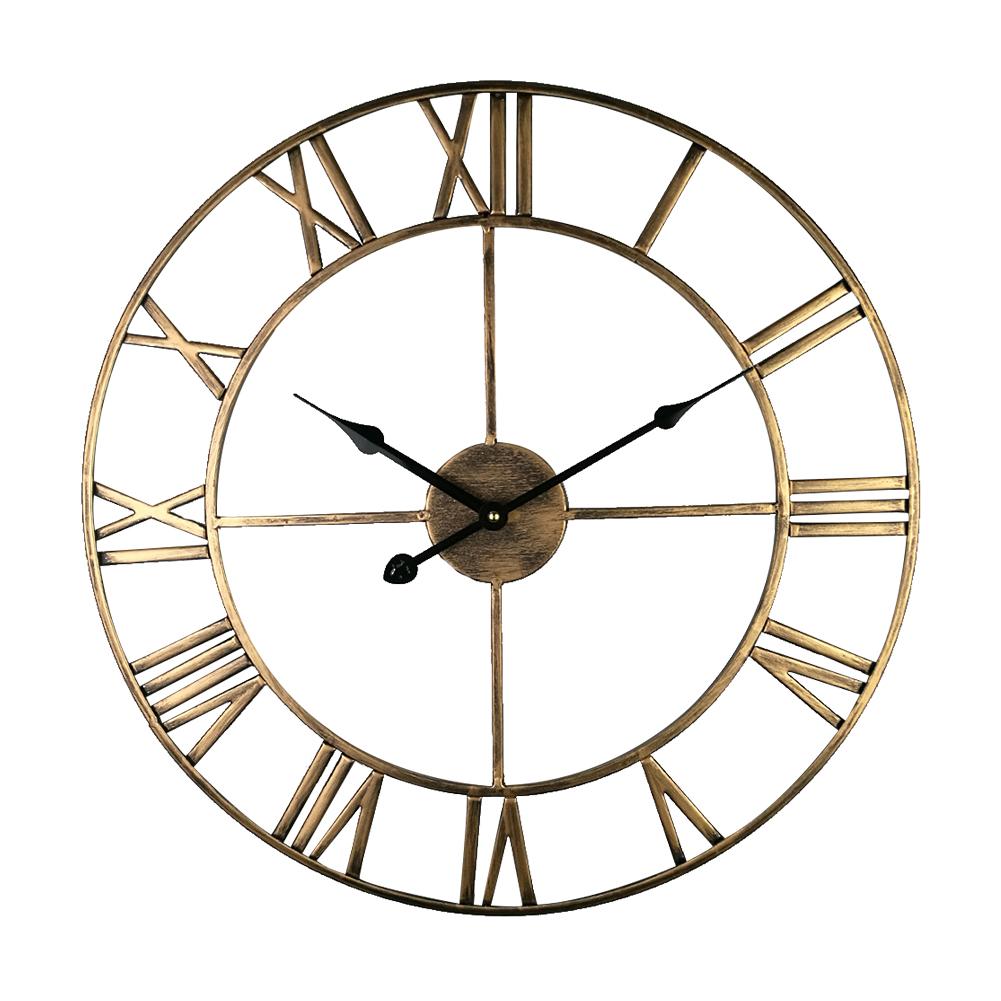 Wandklok Moderne Eenvoudige Creatieve Ijzeren Muur Horloge Voor Woonkamer Loft Cafe, stille Romeinse Cijfers Beweging Horloge 16 Inch: B