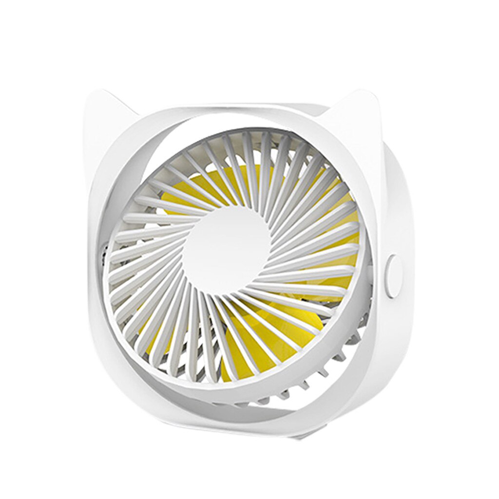 Usb Bureau Ventilator Kleine Persoonlijke Air Circulatiepomp Fan Draagbare Elektrische Tafel Desktop Fan Oplaadbare Reizen Fans Voor Camping Kantoor: White