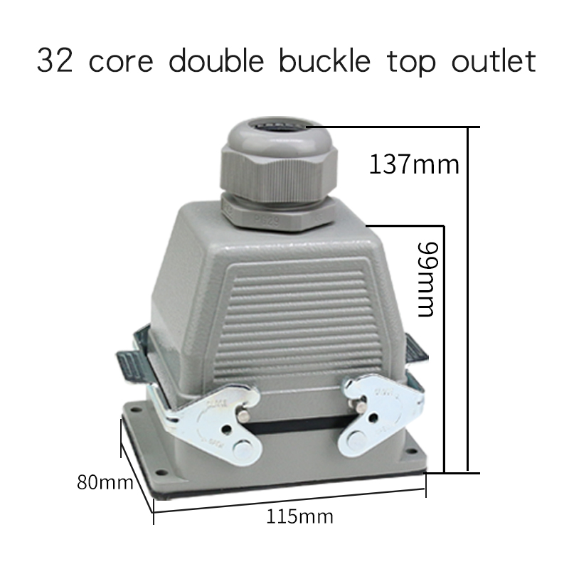 WZAZDQ Heavy Duty connector (granaatscherven-krimpaansluiting) 6-10-16-24-32-48 kernpin industriële waterdichte luchtvaartstekkerdoos: Rood