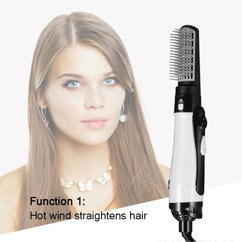 hair dryer Curling Hair 2 In 1 Brush Air Styler Comb Curling Iron Roll Styling Brush Hair Dryer Blow With Nozzles SU404