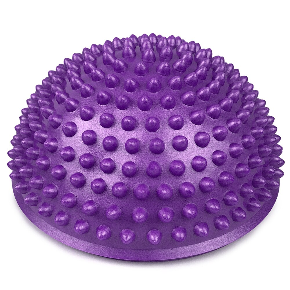 Inflatable half ball Yoga Foot Massage Ball 16CM Massage Balance Pods Body Rolling Foot Wake Spiky Point for Gym Fitness Pilates: purple