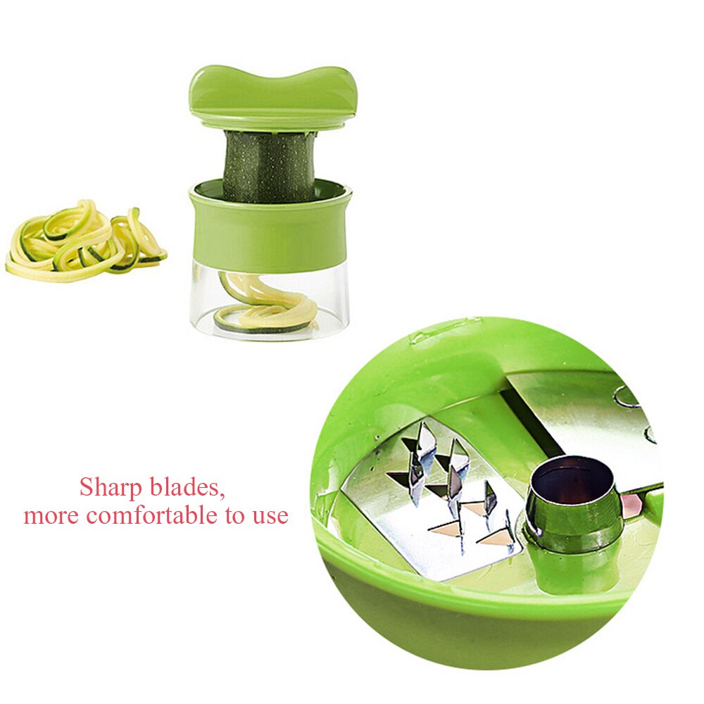 Handheld Wortel Aardappel Komkommer Spiraal Rasp Snijder Groente Fruit Slicer Salade Noodle Spaghetti Courgette Blade Spiraal Gereedschap