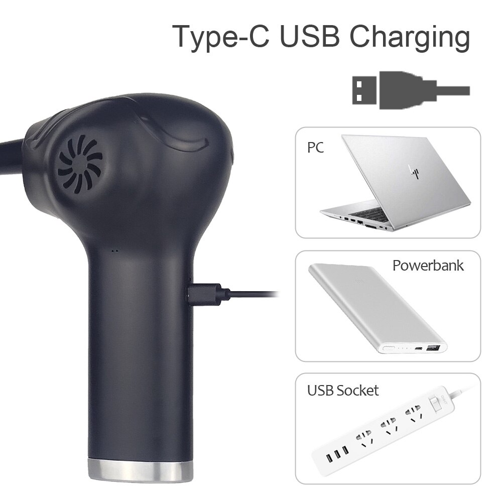 Elektrická vzduchová prachovka nabíjateľná, plechovky na stlačený vzduch usb, bezdrôtový vzduchový ventilátor na čistenie prachu, čistič notebookov, vzduch v plechovke pre počítač