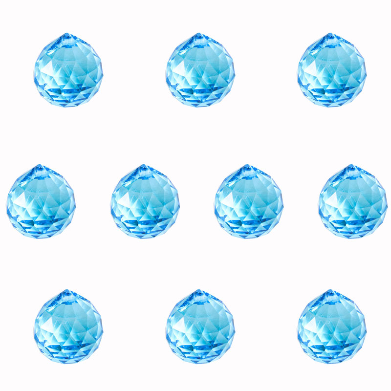 5/10 stuks Lake Blue AAA 30mm Crystal Opknoping Facet Ball Prisma, kristallen Kroonluchter Lamp Hangers, Kristallen Verlichting Deel