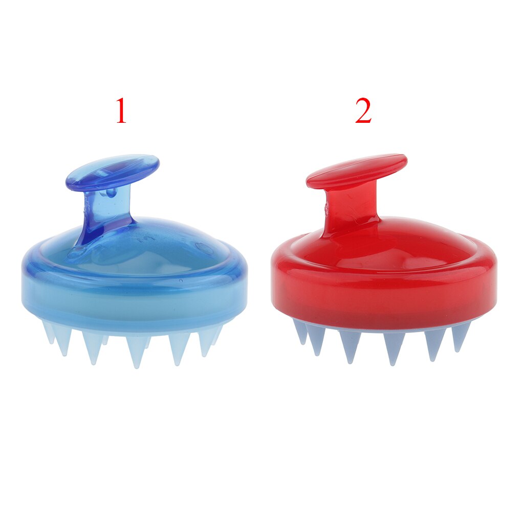 2 st mjuk silikon schampo hårbotten dusch hårborste hår tvätt exfolierande massager massage borste kam för män kvinnor röd blå