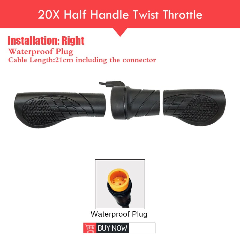 Electric Bicycle Finger Thumb Throttle ebike Whole Throttle Half Twist Throttle Handle for Electric Scooter Bike Conversion Kit: 20X Half Throttle WP