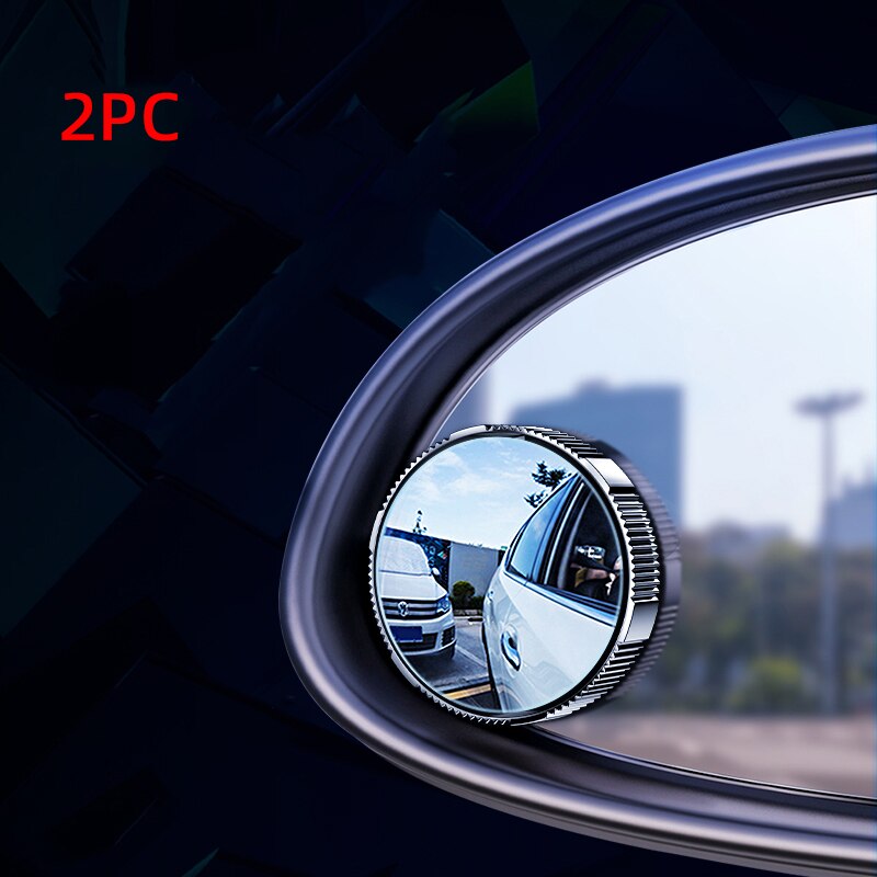 Bil bagfra blindspids glas konveks vidvinkelobjektiv parkeringsspejl bakspejl spejl  hd 360 graders auto tilbehør: Sølv
