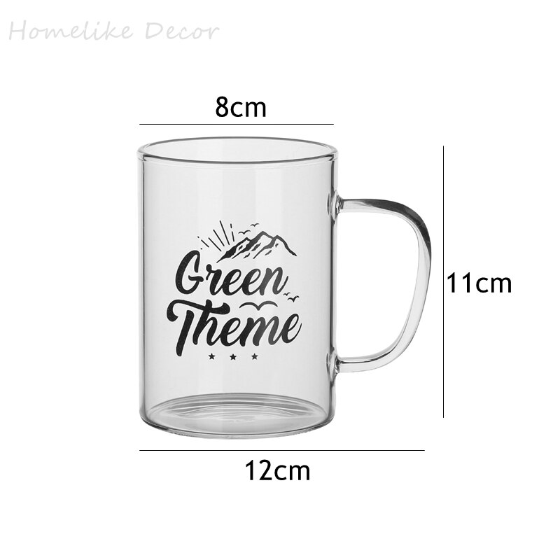 480ml Glazen Bier Mok - Transparant met Engelse Opdruk - Hittebestendig Drinkgerei