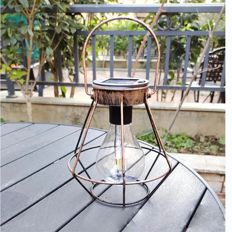 Solar Led Lampen Lantaarn Outdoor Waterdichte Decoratieve Kroonluchter Hanglamp Huis Tuin Opknoping Retro Camping Decor Lantaarn