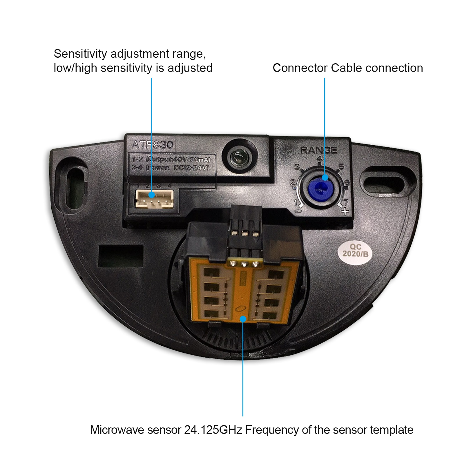 Magnetron Remote Sensor Voor Automatische Deur, Magnetron Motion Sensor 24.125GHz Zwart/Zilver