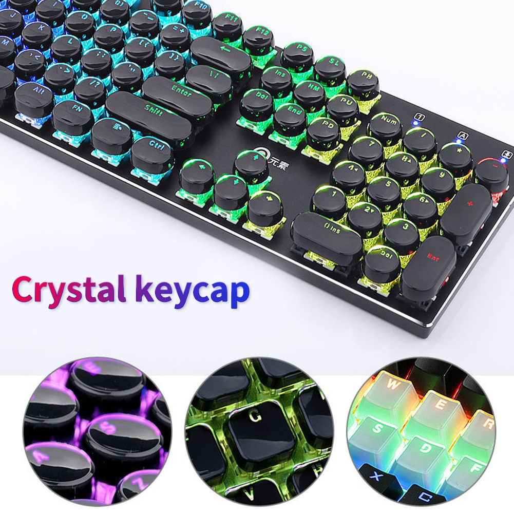 104 Keys Durable Decorative Replacement Home Mechanical Keyboard Office Backlit Computer Accessories Retro Gaming Keycap