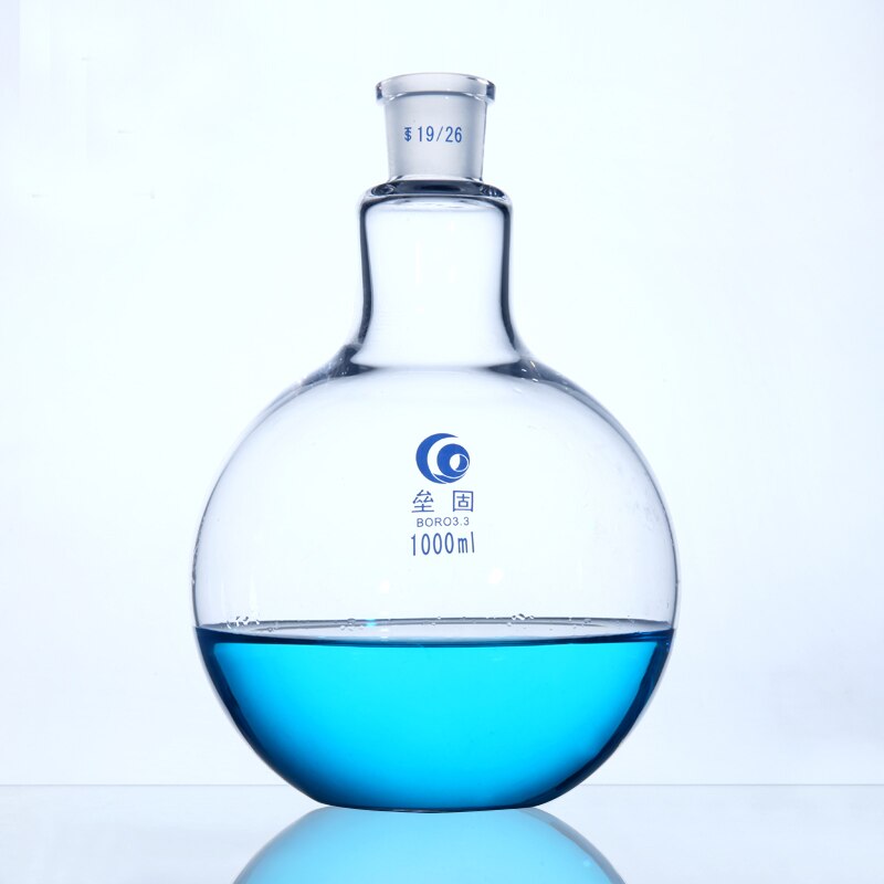 Enkele Poort Glazen Kolf Platte Bodem Dikker Borosilicaatglas Hoge Temperatuur Weerstand Standaard Kolf Laboratorium