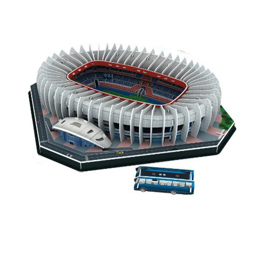 FAI DA TE 3D Jigsaw Puzzle Del Mondo Stadio di Calcio di Calcio Europeo Parco Giochi Costruzione del Modello Assemblato Giocattolo Di Puzzle Per I Bambini: Multicolore