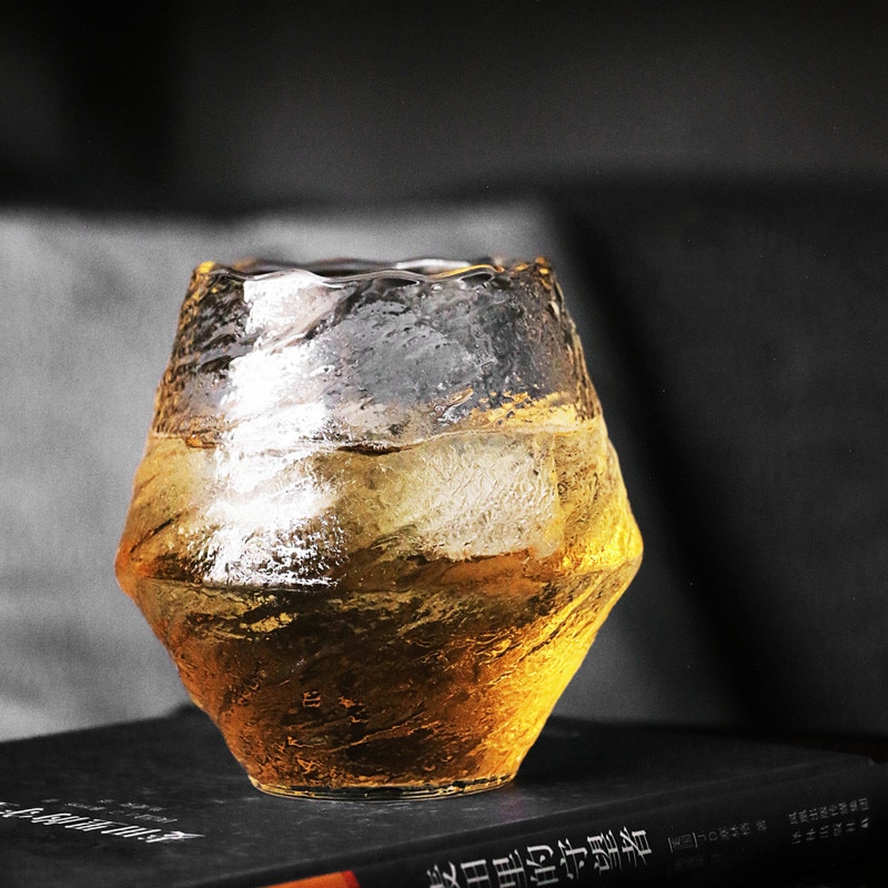 Japanese Hazy Air Wine Glass Snowflakes Falling Whiskey Tumbler Hammer Pattern Whisky Cup XO Brandy Drinking Glasses Wineglass