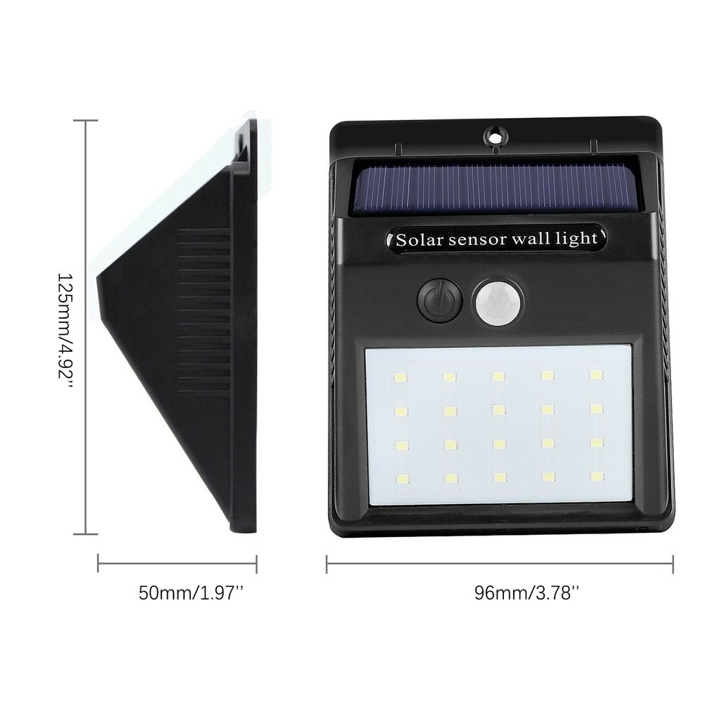 Waterproof 20 LED Solar Lights Motion Sensor Wall Light Outdoor Garden Yard Lamp