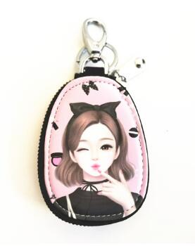 1pc Retail Universal Auto Key Cases Carton Pattern Small Wallets Cars Key Protection Bags Man's and Women's Beautiful Holders: 0009