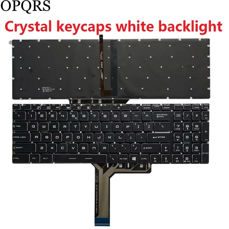 US laptop keyboard For MSI GF75 Thin 8RC 9RD 9RD 9SC 9SE S1N-3EUS215-SA V143422AK1 V143422AS1: white backlight