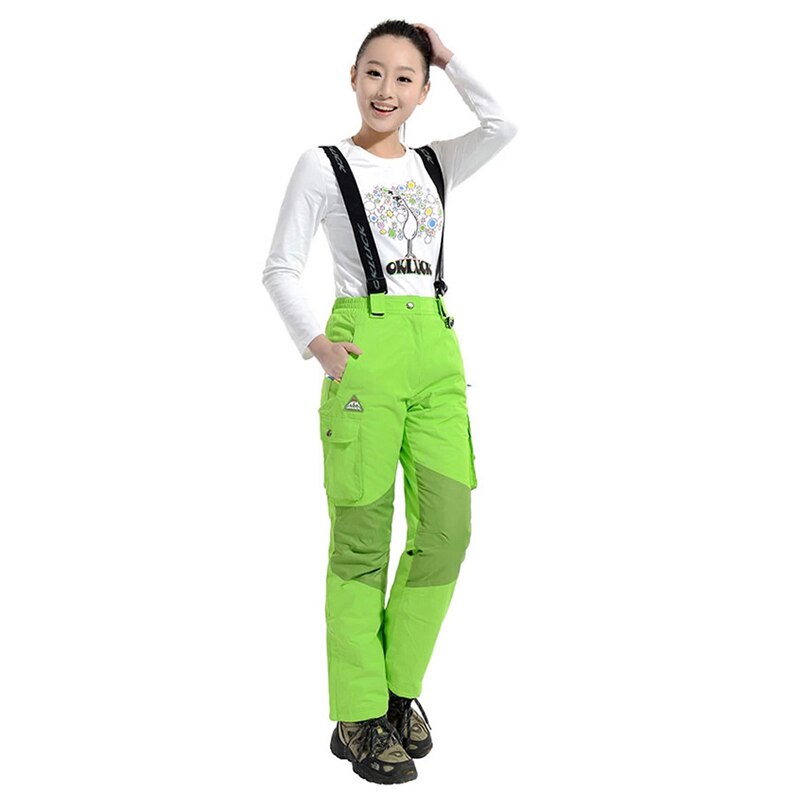 TWTOPSE – pantalon thermique pour femme, imperméable, coupe-vent, idéal pour le snowboard, le ski et la randonnée, collection hiver: Green Women Pants / China XL