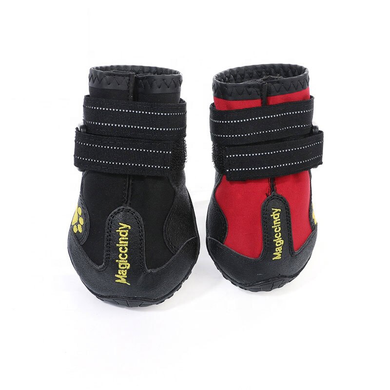 Chaussure imperméable réfléchissante pour grands chiens et veilleuse pour animaux de compagnie, bottes de pluie antidérapantes, chaussures d'extérieur à la