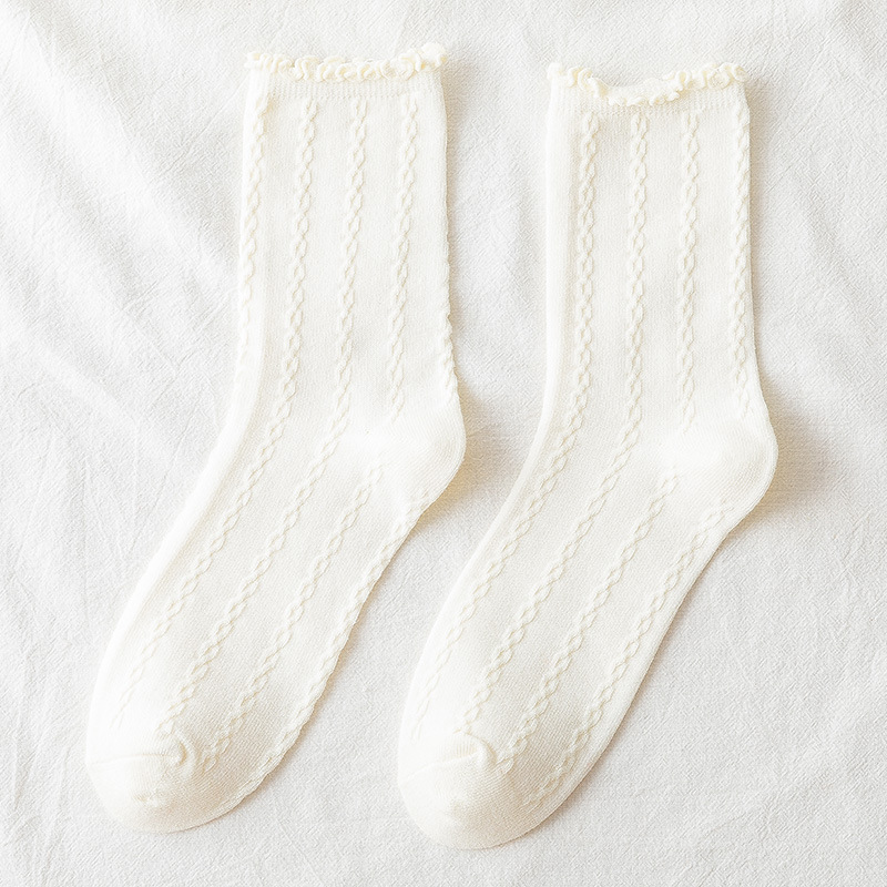 Sarjakuva eläimet kirjonta söpöt naisten sukat japanilaiset kawaii röyhelösukat kukkakuvioiset pitkät sukat jouluvuoteen& #39 #39