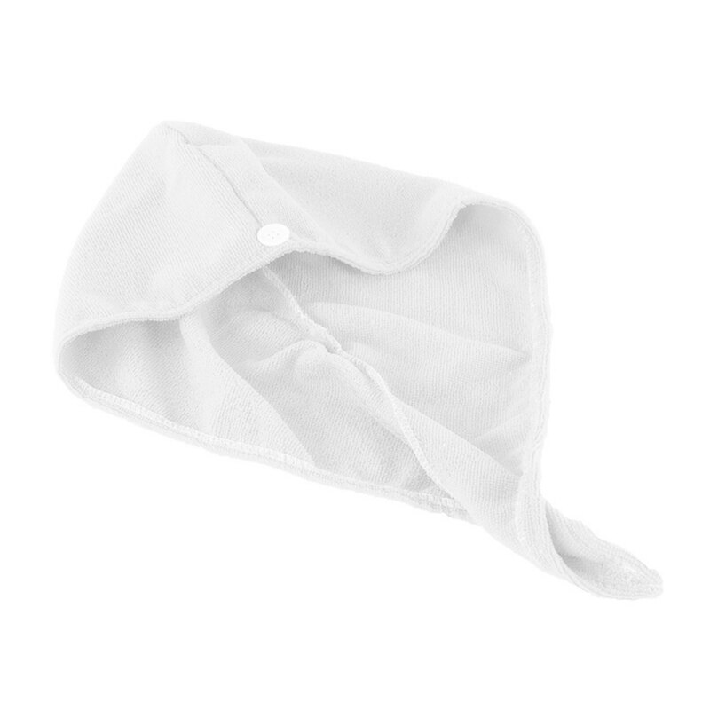 Jones Salethicken Coral Fluwelen Microfiber Haar Handdoek Wrap Twist Super Absorberende Quick Dry Tulband Cap Bad Douche Hoed Met Knop: 8YY103383-W