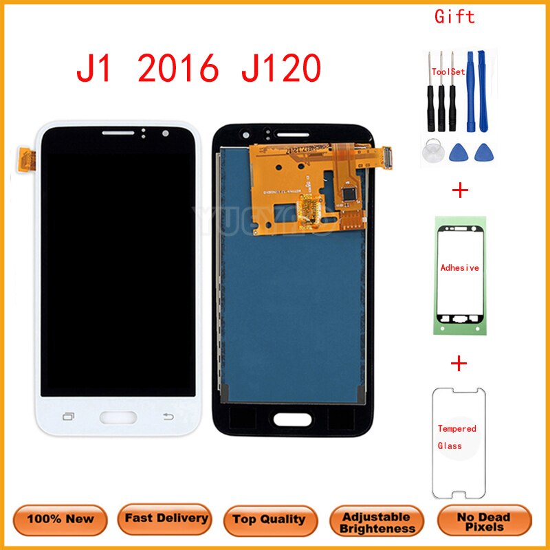 Adjust Brightness LCD For Samsung Galaxy J1 J120 J120F J120M J120H J120FN LCD Display Touch Screen Digitizer Assembly
