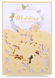 Wedding Invitations Cards Pearly Paper 130*190mm Amazing Pocket & Insert Card: yellow