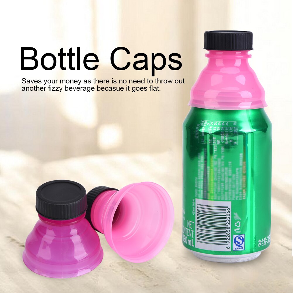 6Pcs Reusable Bottle Snap On Tops Caps For Coke Pop Soda Drink Can Saver Lids Bottle Cap Lid Protector Leak Proof Sealing Cover